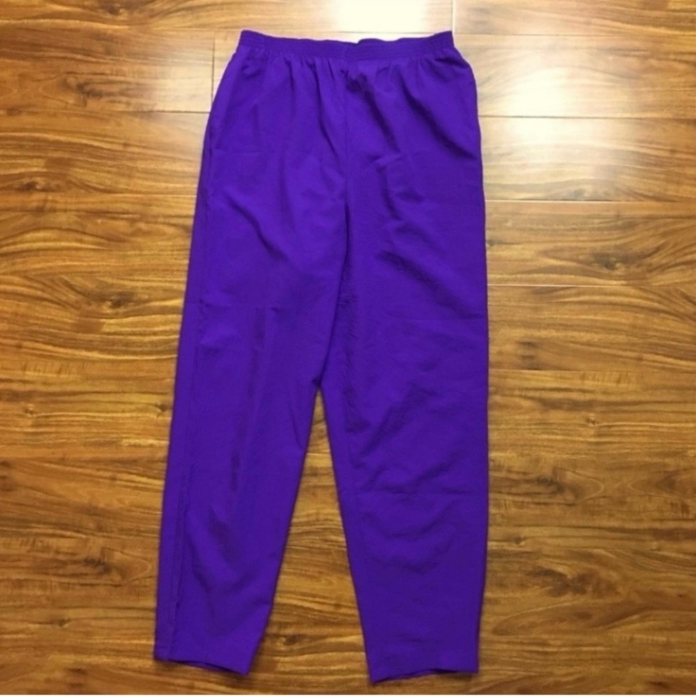 Vintage Teddi Sport Women's Purple Elastic High Waist Relaxed Ankle Pant Size M